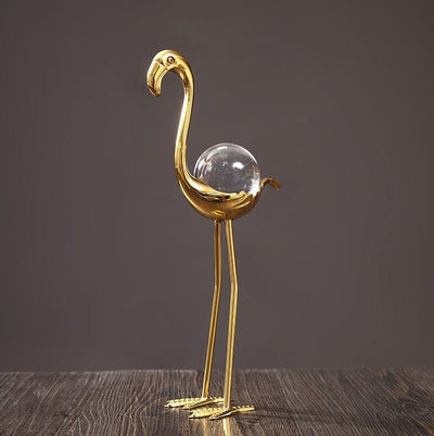 Flamingo Crystal Ball – Nordic Light Luxury Desktop Decoration - AlloraDecor