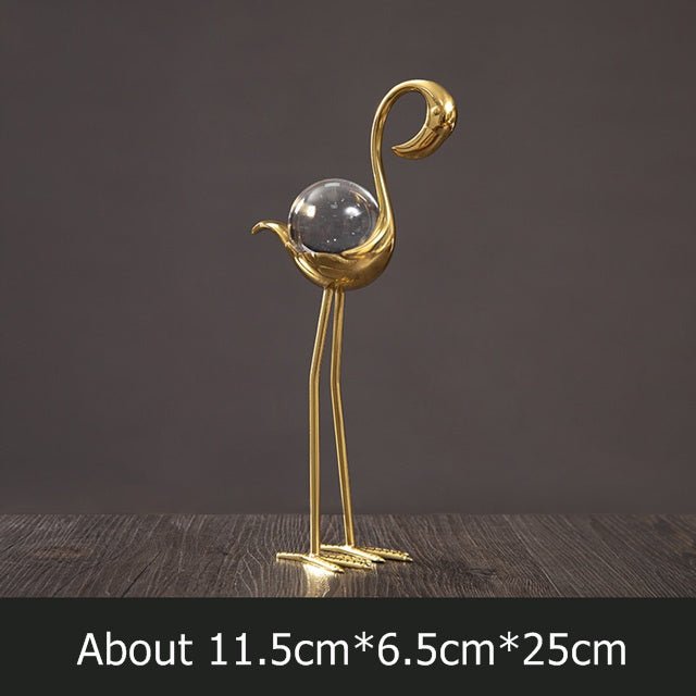 Flamingo Crystal Ball – Nordic Light Luxury Desktop Decoration - AlloraDecor