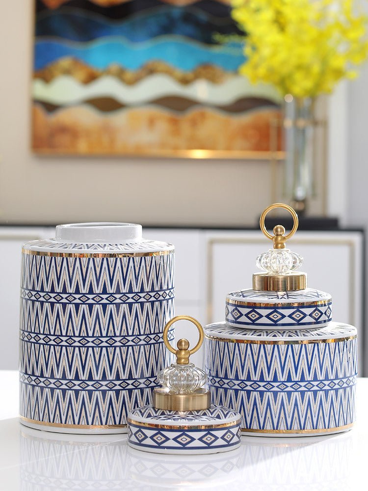 Ceramic Jar – Light Luxury Modern European Home Decoration - AlloraDecor