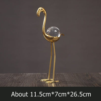 Flamingo Crystal Ball – Nordic Light Luxury Desktop Decoration - AlloraDecor
