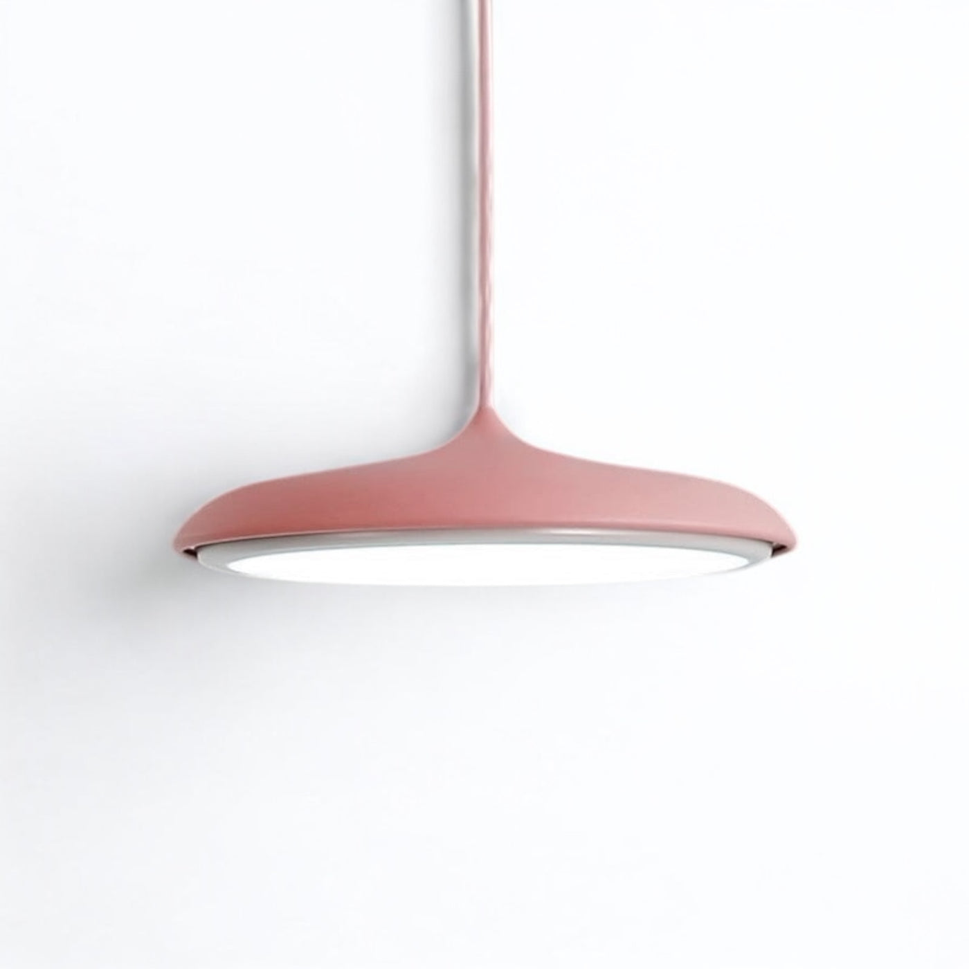 Front view of modern Nordic LED chandelier with elegant minimalist design