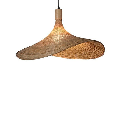 Japanese style bamboo chandelier with natural wood finish—ZenBamboo